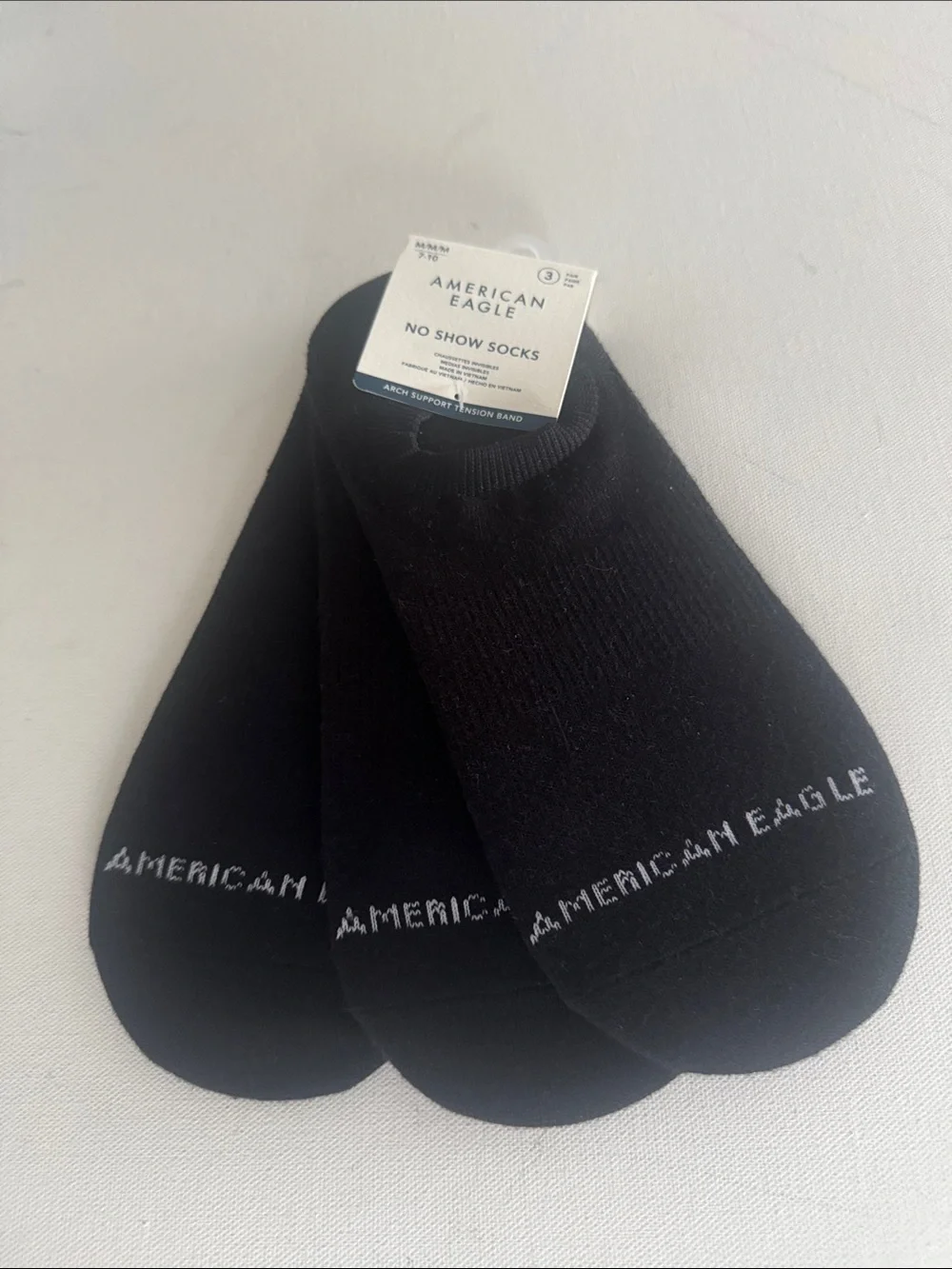 Black No Show Socks Mens American Eagle Medium 3 Pack